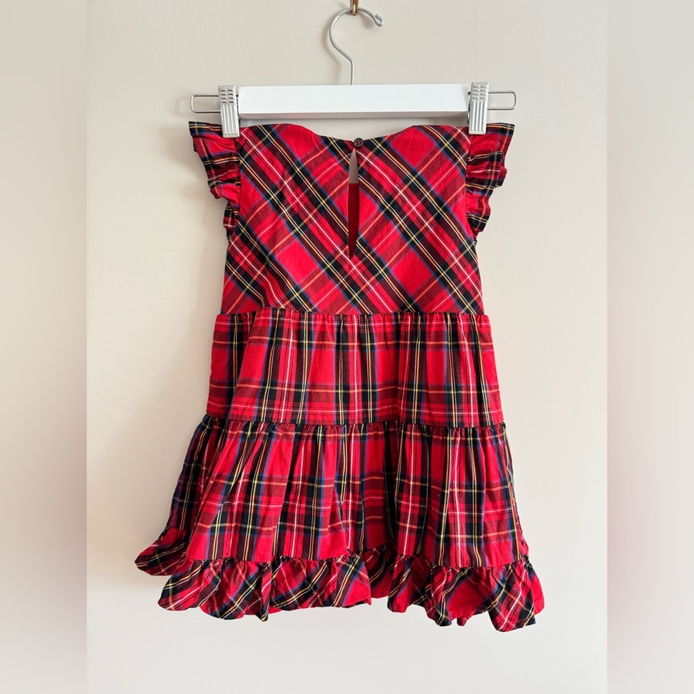 Crewcuts Girls' Tartan Ruffle Tiered Dress Holiday Christmas Plaid Sz 3 - Picture 8 of 13
